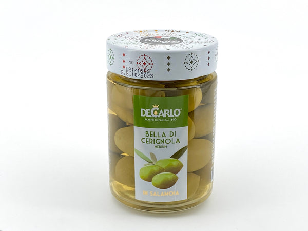 Grosses olives vertes en saumure De Carlo